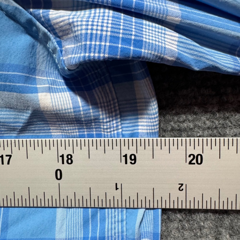 Vineyard Vines Shirt On The Go Small Plaid Button Down Shirt Blue Performance - Picture 6 of 9